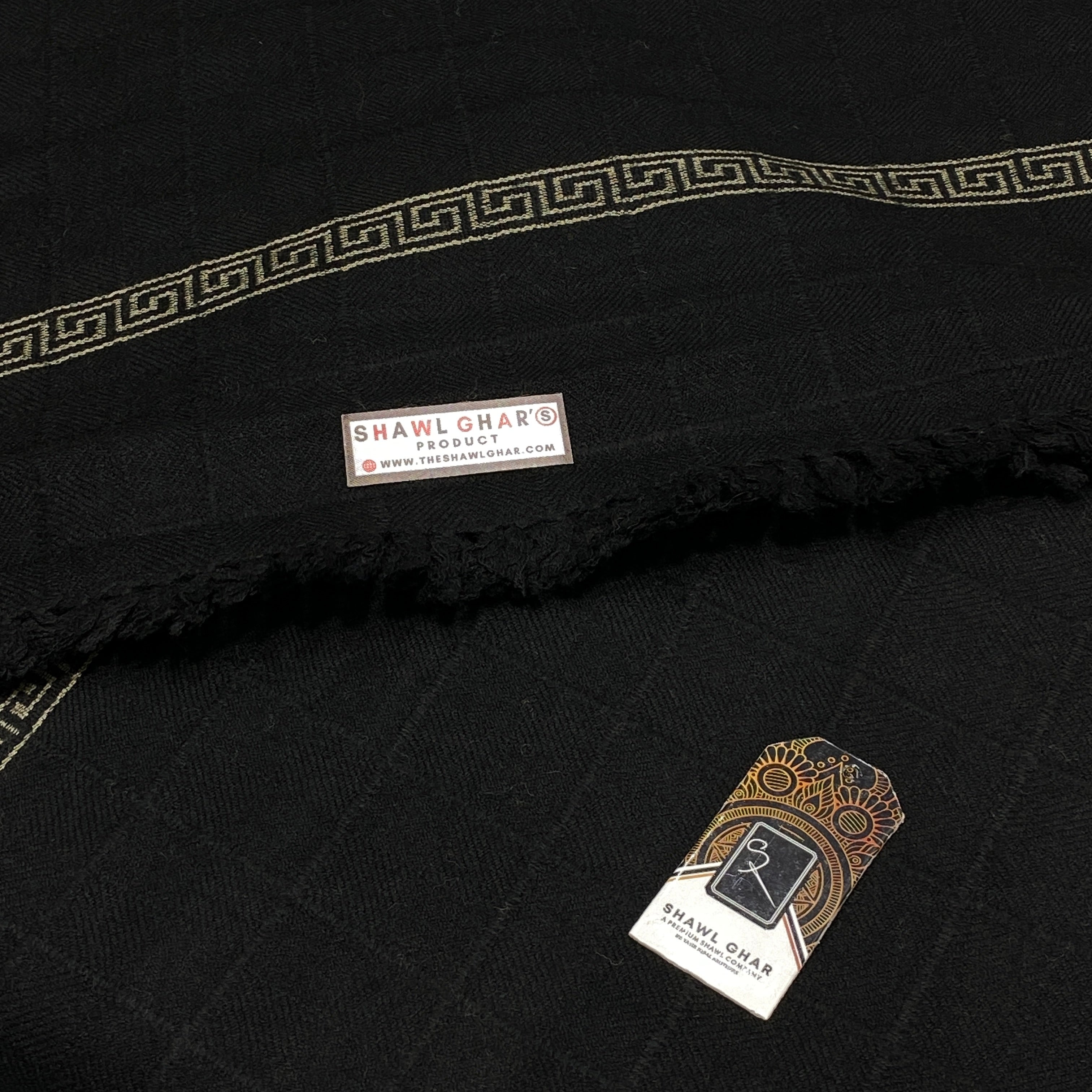 CheckMate Wool Shawl - Black Color