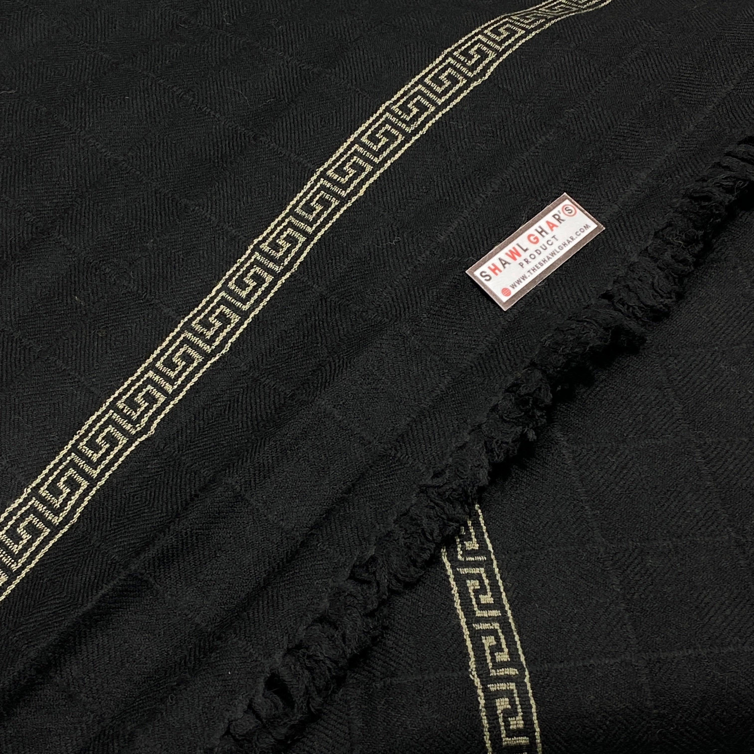 CheckMate Wool Shawl - Black Color