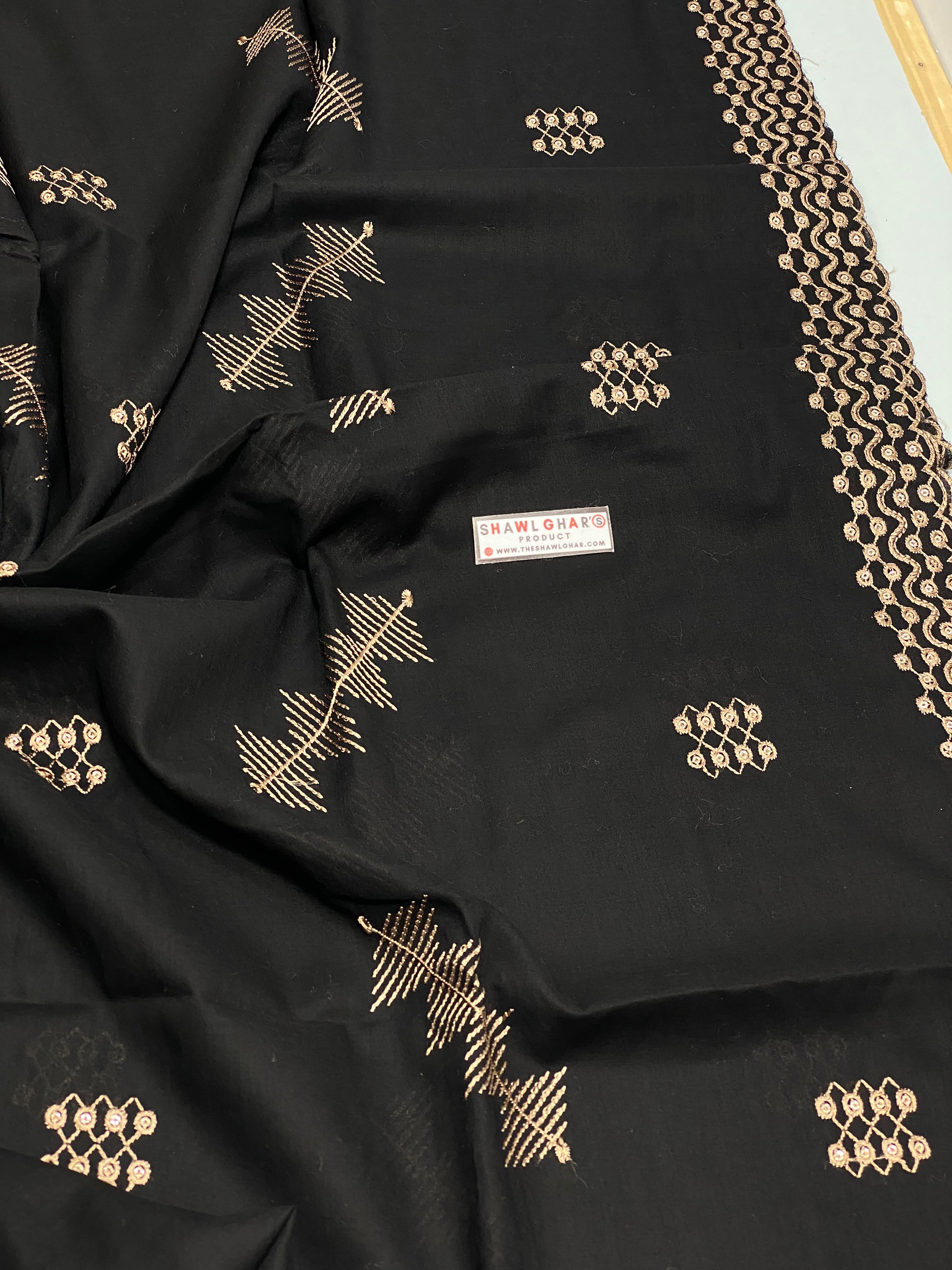 Black With Sequence Work Shawl